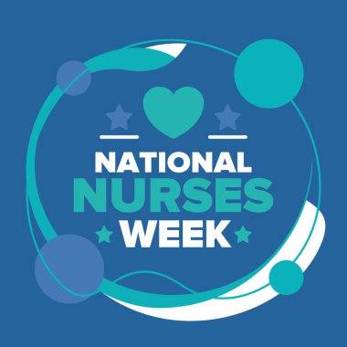 Ulusal Hemşireler Haftası. Teşekkürler hemşireler. Tıbbi ve sağlık hizmetleri konsepti. Virüslere ve hastalıklara karşı savaşanlar. Doktorların şerefine. Amerika 'da yıllık kutlama. Vektör illüstrasyon posteri