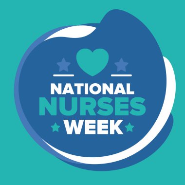 Ulusal Hemşireler Haftası. Teşekkürler hemşireler. Tıbbi ve sağlık hizmetleri konsepti. Virüslere ve hastalıklara karşı savaşanlar. Doktorların şerefine. Amerika 'da yıllık kutlama. Vektör illüstrasyon posteri