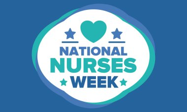 Ulusal Hemşireler Haftası. Teşekkürler hemşireler. Tıbbi ve sağlık hizmetleri konsepti. Virüslere ve hastalıklara karşı savaşanlar. Doktorların şerefine. Amerika 'da yıllık kutlama. Vektör illüstrasyon posteri