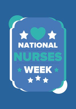 Ulusal Hemşireler Haftası. Teşekkürler hemşireler. Tıbbi ve sağlık hizmetleri konsepti. Virüslere ve hastalıklara karşı savaşanlar. Doktorların şerefine. Amerika 'da yıllık kutlama. Vektör illüstrasyon posteri