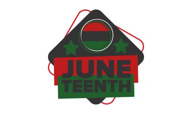 Haziran Bağımsızlık Günü 'nde. Özgürlük ya da Özgürlük Günü. Yıllık Amerikan bayramı, 19 Haziran 'da kutlandı. Afro-Amerikan tarihi ve mirası. Poster, tebrik kartı, afiş ve geçmiş. Vektör