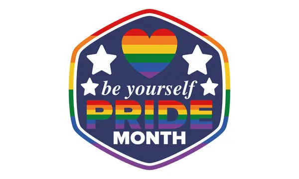 Lmbt Pride Hónap Júniusban Leszbikus Meleg Biszexuális Transznemű Ünnepelt Évente Jogdíjmentes Stock Illusztrációk