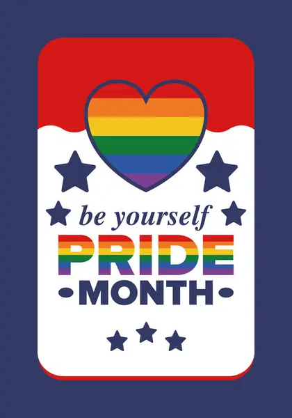 Lmbt Pride Hónap Júniusban Leszbikus Meleg Biszexuális Transznemű Ünnepelt Évente Jogdíjmentes Stock Vektorok