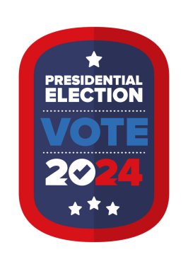 Presidential Election 2024 in United States. Vote day, November 5. US Election. Patriotic american element. Poster, card, banner and background. Vector illustration