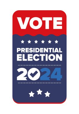 Presidential Election 2024 in United States. Vote day, November 5. US Election. Patriotic american element. Poster, card, banner and background. Vector illustration