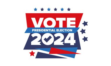 Presidential Election 2024 in United States. Vote day, November 5. US Election. Patriotic american element. Poster, card, banner and background. Vector illustration