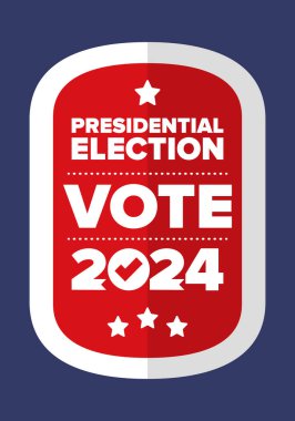 Presidential Election 2024 in United States. Vote day, November 5. US Election. Patriotic american element. Poster, card, banner and background. Vector illustration