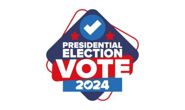 Presidential Election 2024 in United States. Vote day, November 5. US Election. Patriotic american element. Poster, card, banner and background. Vector illustration