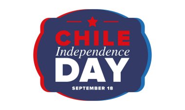 Şili Bağımsızlık Günü. Mutlu bayramlar Patrias. Özgürlük günü. Yıllığı 18 Eylül 'de kutlayın. Şili bayrağı. Vatansever Şili tasarımı. Poster, kart, afiş, şablon, geçmiş. Vektör