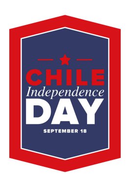 Şili Bağımsızlık Günü. Mutlu bayramlar Patrias. Özgürlük günü. Yıllığı 18 Eylül 'de kutlayın. Şili bayrağı. Vatansever Şili tasarımı. Poster, kart, afiş, şablon, geçmiş. Vektör