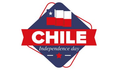 Şili Bağımsızlık Günü. Mutlu bayramlar Patrias. Özgürlük günü. Yıllığı 18 Eylül 'de kutlayın. Şili bayrağı. Vatansever Şili tasarımı. Poster, kart, afiş, şablon, geçmiş. Vektör