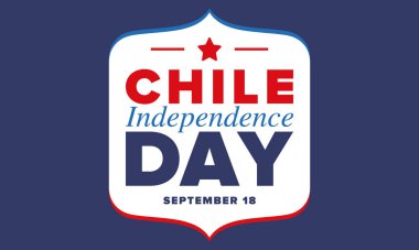 Şili Bağımsızlık Günü. Mutlu bayramlar Patrias. Özgürlük günü. Yıllığı 18 Eylül 'de kutlayın. Şili bayrağı. Vatansever Şili tasarımı. Poster, kart, afiş, şablon, geçmiş. Vektör
