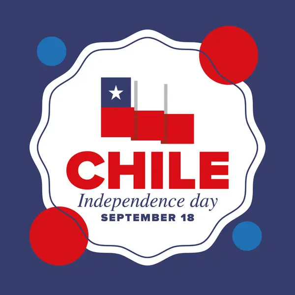 stock vector Chile Independence Day. Happy national holiday Fiestas Patrias. Freedom day. Celebrate annual in September 18. Chile flag. Patriotic chilean design. Poster, card, banner, template, background. Vector