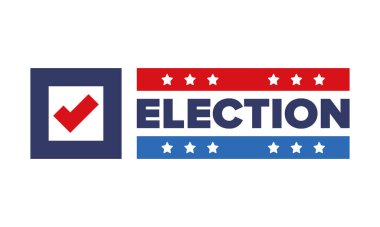 Oylar 2024 'e. Birleşik Devletler 'de 2024 Başkanlık Seçimi. Oylama günü, 5 Kasım. Amerikan Seçimleri. Vatansever Amerikan unsuru. Poster, kart, afiş ve geçmiş. Vektör illüstrasyonu