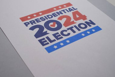 Oylar 2024 'e. Birleşik Devletler 'de 2024 Başkanlık Seçimi. Oylama günü, 5 Kasım. Amerikan Seçimleri. Vatansever Amerikan unsuru. Poster, kart, afiş ve geçmiş. Görüntü