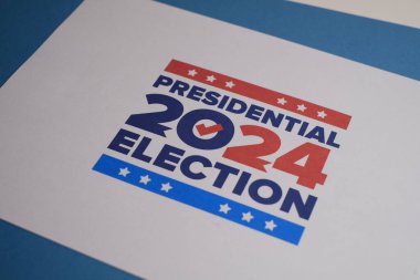 Oylar 2024 'e. Birleşik Devletler 'de 2024 Başkanlık Seçimi. Oylama günü, 5 Kasım. Amerikan Seçimleri. Vatansever Amerikan unsuru. Poster, kart, afiş ve geçmiş. Görüntü