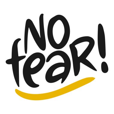 Korku yok. El yazısıyla yazılmış vektör harfleri. Eşsiz bir el çizimi bebek odası posteri. Güzel cümleler. Mürekkep fırçası el yazısı. İskandinav tarzı bir alıntı. Poster tasarımı, tişört baskısı. Resim sanatı