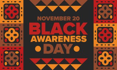 Black Awareness Day. Holiday in Brazil. Afro Brazilians. Celebrate awareness by the black community in November. African and brazilian culture. Black history art. Vector illustration clipart