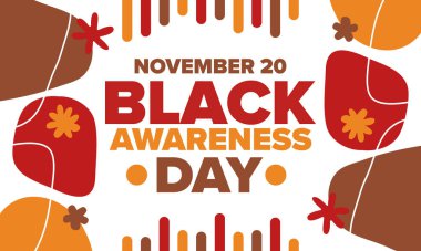 Black Awareness Day. Holiday in Brazil. Afro Brazilians. Celebrate awareness by the black community in November. African and brazilian culture. Black history art. Vector illustration clipart