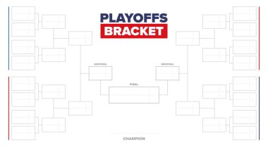 Playoff 'lar. Playoff ızgarası. Spor turnuvası parantezi. Oyun ve yarışma programı. Sezon finali. Takım ve oyuncular. Şampiyon. Maç skoru. Vektör posteri