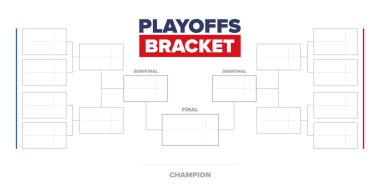 Playoff 'lar. Playoff ızgarası. Spor turnuvası parantezi. Oyun ve yarışma programı. Sezon finali. Takım ve oyuncular. Şampiyon. Maç skoru. Vektör posteri