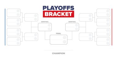 Playoff 'lar. Playoff ızgarası. Spor turnuvası parantezi. Oyun ve yarışma programı. Sezon finali. Takım ve oyuncular. Şampiyon. Maç skoru. Vektör posteri