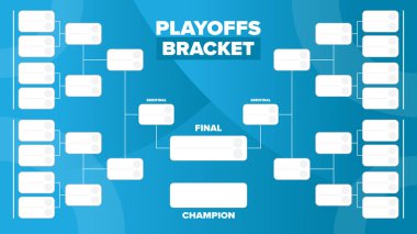 Playoff 'lar. Playoff ızgarası. Spor turnuvası parantezi. Oyun ve yarışma programı. Sezon finali. Takım ve oyuncular. Şampiyon. Maç skoru. Vektör posteri