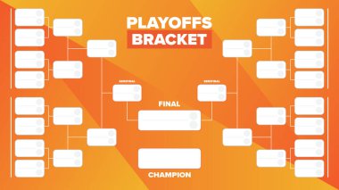 Playoff 'lar. Playoff ızgarası. Spor turnuvası parantezi. Oyun ve yarışma programı. Sezon finali. Takım ve oyuncular. Şampiyon. Maç skoru. Vektör posteri