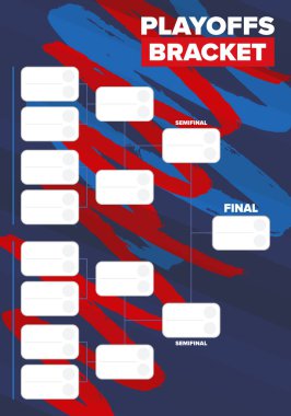 Playoff 'lar. Playoff ızgarası. Spor turnuvası parantezi. Oyun ve yarışma programı. Sezon finali. Takım ve oyuncular. Şampiyon. Maç skoru. Vektör posteri
