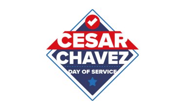 Cesar Chavez Günü. Hizmet ve öğrenim günü. Amerika 'nın resmi bayramı, her yıl Amerika Birleşik Devletleri' nde kutlanır. Vektör posteri, afiş ve illüstrasyon