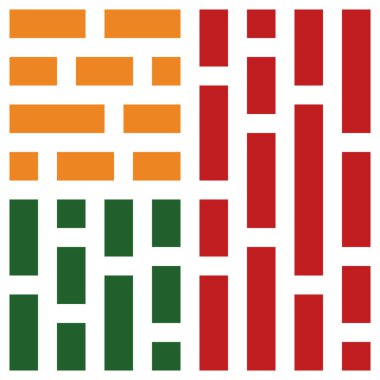 Geometrik desen. Farklı şekillerde şekiller. Kabile formu. Çiçekler. Geometrik yaratıcı tasarım. Güzel dokular. Renkli sanat. Modern grafik posteri. Retro renk. Vektör illüstrasyonu