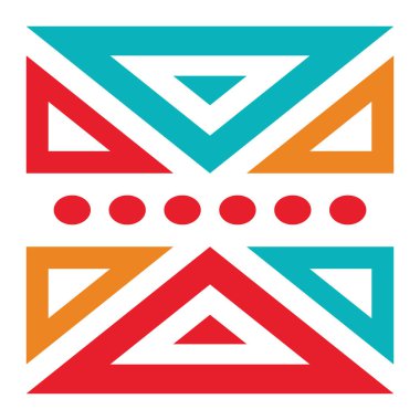 Geometrik desen. Farklı şekillerde şekiller. Kabile formu. Çiçekler. Geometrik yaratıcı tasarım. Güzel dokular. Renkli sanat. Modern grafik posteri. Retro renk. Vektör illüstrasyonu