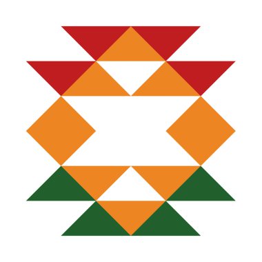 Geometrik desen. Farklı şekillerde şekiller. Kabile formu. Çiçekler. Geometrik yaratıcı tasarım. Güzel dokular. Renkli sanat. Modern grafik posteri. Retro renk. Vektör illüstrasyonu