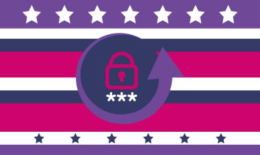 Cyber Security Awareness Month. Celebrated annual in October to raise awareness about digital security and empower everyone to protect their personal data from digital forms of crime. Vector poster