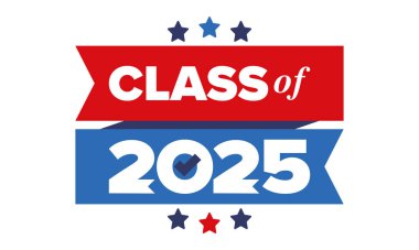 2025 sınıfı. Mezuniyet tebrikleri. Sunbae. Üniversite ve üniversite öğrencileri. Eğitim konsepti. Poster, kart, afiş ve geçmiş. Vektör illüstrasyonu