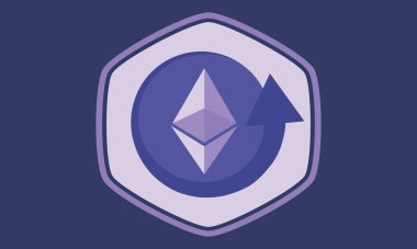 Ethereum logosu. Ethereum madeni parası. Dijital para. Kripto Ticaret ve Yatırım konsepti. Geleceğin teknolojisi. Yaratıcı sanat. Vektör çizimi. Poster