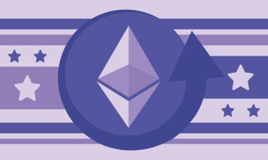 Ethereum logosu. Ethereum madeni parası. Dijital para. Kripto Ticaret ve Yatırım konsepti. Geleceğin teknolojisi. Yaratıcı sanat. Vektör çizimi. Poster