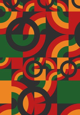 Güzel geometrik arka plan. Farklı şekillerde şekiller. Kabile formu. Çiçekler. Geometrik tasarım. Yaratıcı dokular. Renkli sanat. Modern grafik posteri. Retro renk. Vektör illüstrasyonu