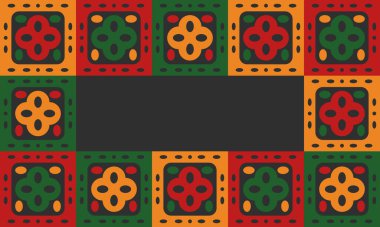 Güzel geometrik arka plan. Farklı şekillerde şekiller. Kabile formu. Çiçekler. Geometrik tasarım. Yaratıcı dokular. Renkli sanat. Modern grafik posteri. Retro renk. Vektör illüstrasyonu