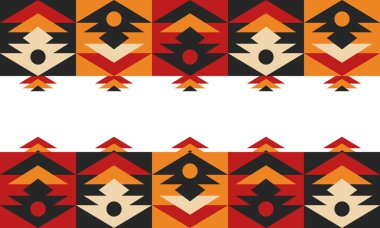 Güzel geometrik arka plan. Farklı şekillerde şekiller. Kabile formu. Çiçekler. Geometrik tasarım. Yaratıcı dokular. Renkli sanat. Modern grafik posteri. Retro renk. Vektör illüstrasyonu