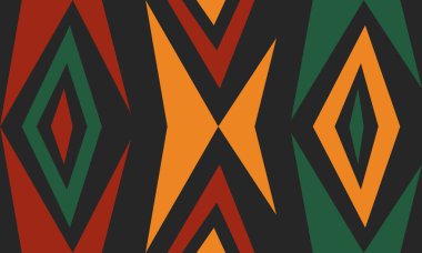 Güzel geometrik arka plan. Farklı şekillerde şekiller. Kabile formu. Çiçekler. Geometrik tasarım. Yaratıcı dokular. Renkli sanat. Modern grafik posteri. Retro renk. Vektör illüstrasyonu