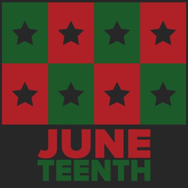 Haziran Bağımsızlık Günü 'nde. Özgürlük ya da Özgürlük Günü. Yıllık Amerikan bayramı, 19 Haziran 'da kutlandı. Afro-Amerikan tarihi ve mirası. Poster, tebrik kartı, afiş ve geçmiş. Vektör