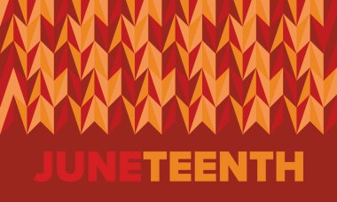 Haziran Bağımsızlık Günü 'nde. Özgürlük ya da Özgürlük Günü. Yıllık Amerikan bayramı, 19 Haziran 'da kutlandı. Afro-Amerikan tarihi ve mirası. Poster, tebrik kartı, afiş ve geçmiş. Vektör