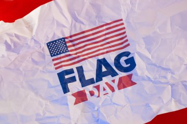 ABD 'de Ulusal Bayrak Günü. ABD 'de yıllık 14 Haziran tatili kutlandı. Amerikan bayrağıyla vatansever tarzı tasarım. Poster, tebrik kartı, afiş ve geçmiş. Görüntü
