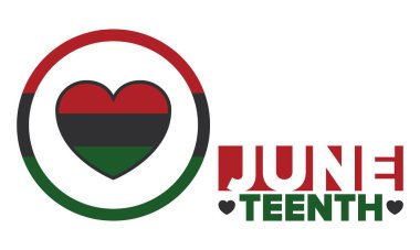 Haziran Bağımsızlık Günü 'nde. Özgürlük ya da Özgürlük Günü. Yıllık Amerikan bayramı, 19 Haziran 'da kutlandı. Afro-Amerikan tarihi ve mirası. Poster, tebrik kartı, afiş ve geçmiş. Vektör