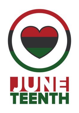 Haziran Bağımsızlık Günü 'nde. Özgürlük ya da Özgürlük Günü. Yıllık Amerikan bayramı, 19 Haziran 'da kutlandı. Afro-Amerikan tarihi ve mirası. Poster, tebrik kartı, afiş ve geçmiş. Vektör