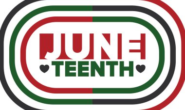 Haziran Bağımsızlık Günü 'nde. Özgürlük ya da Özgürlük Günü. Yıllık Amerikan bayramı, 19 Haziran 'da kutlandı. Afro-Amerikan tarihi ve mirası. Poster, tebrik kartı, afiş ve geçmiş. Vektör