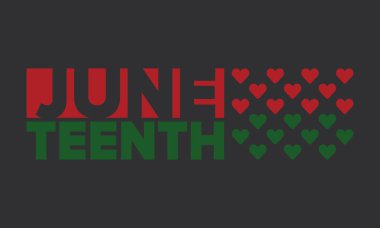 Haziran Bağımsızlık Günü 'nde. Özgürlük ya da Özgürlük Günü. Yıllık Amerikan bayramı, 19 Haziran 'da kutlandı. Afro-Amerikan tarihi ve mirası. Poster, tebrik kartı, afiş ve geçmiş. Vektör