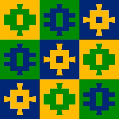 Güzel geometrik arka plan. Farklı şekillerde şekiller. Kabile formu. Çiçekler. Geometrik tasarım. Yaratıcı dokular. Renkli sanat. Modern grafik posteri. Retro renk. Vektör illüstrasyonu