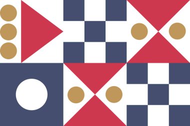 Güzel geometrik arka plan. Farklı şekillerde şekiller. Kabile formu. Çiçekler. Geometrik tasarım. Yaratıcı dokular. Renkli sanat. Modern grafik posteri. Retro renk. Vektör illüstrasyonu